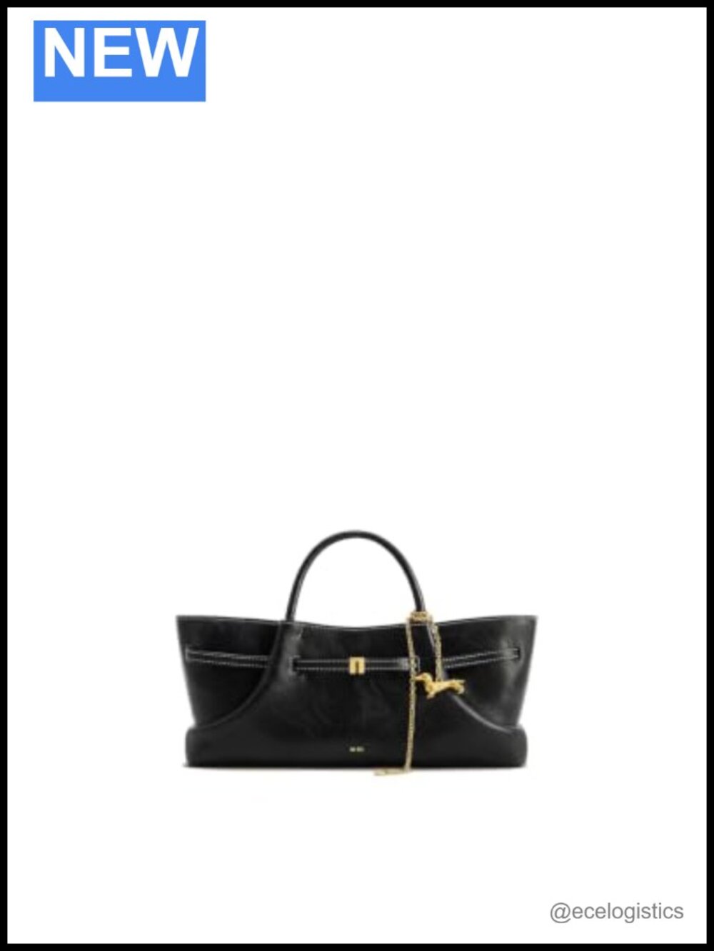 Maeve Dachshund Metal Charm Tote Bag Vegan Leather Handbag